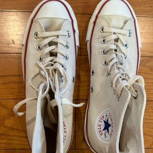 Converse Canvas All Star Made in Japan High-Tops in Off-White and Red
